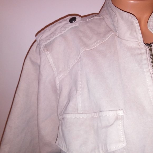 Torrid Utility Jacket Plus Size 2 2X Khaki Zip Up Military Solid Pockets Long Sl - Picture 6 of 14